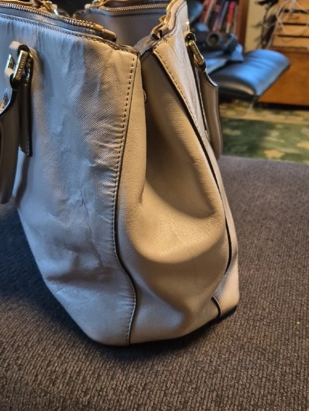 Tory Burch Light Beige Leather Satchel